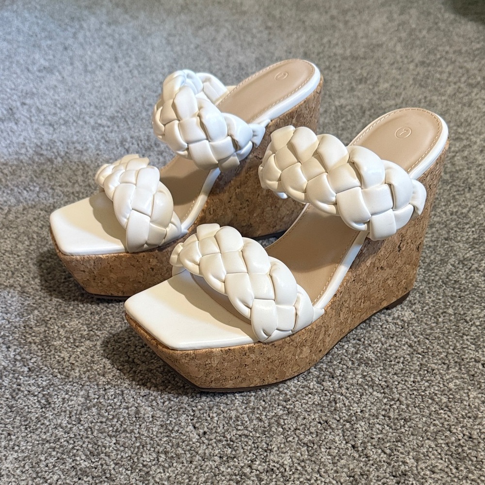 Target Cream Braided Wedge Sandals